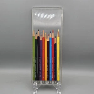 Juego de 11 lápices de colores mongoles Eberhard Faber vintage - Imagen 1 de 3