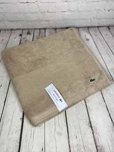 Asciugamano bagno Lacoste piccolo logo ricamato beige - Foto 1 di 5