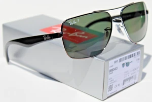 RAY-BAN RB3483 POLARIZED Sunglasses Gunmetal/Green Gray 004/58 NEW - Picture 1 of 9