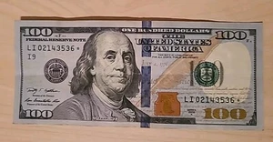100 Dollar Bill Federal reserve Star Note CONSECUTIVE DIGIT A LI 02143536 * 2009 - Picture 1 of 2