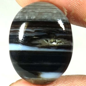 100% Natural Banded Agate Oval Cabochon Royal Gemstones 15.15Cts 16x 20x 06mm - Picture 1 of 3