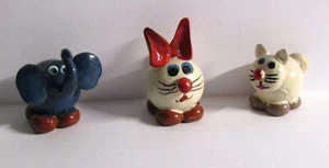 BRAZILIAN MINIATURE HAND PAINTED CLAY ANIMAL FIGURINES - SET OF 3 - Picture 1 of 11