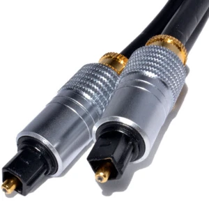 1m PRO Gold TOSLink Optical Digital Audio Cable 6mm Lead - Picture 1 of 8