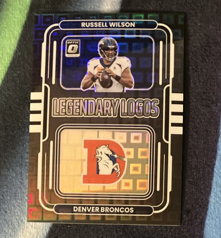 2022 Donruss Optic Russell Wilson #LL-4 Legendary Logo Black Pandora /25 Broncos