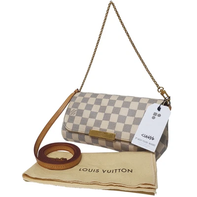Auténtico Louis Vuitton Favorite PM Damier Azur N41277 diario con franela CLA656 Foto 1 de 4