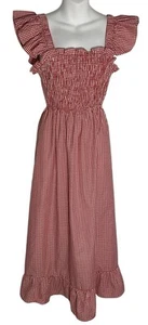 Vestido midi ajustado Sim & Sam rojo guinga talla M - Imagen 1 de 9