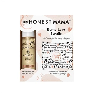 Honest Mama Brilla en Aceite Corporal + Rock The Bump Mantequilla Embarazo Cuidado de la Piel Set - Imagen 1 de 2