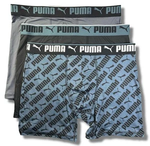 PUMA MEN'S 3 PACK - PHG 243 842 GREY BLACK - LARGE - UNDERWEAR X3 BOXER BRIEF - Picture 1 of 1