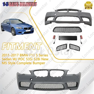 New M5 Style Complete Bumper For 2011-2017 BMW F10 5 SERIES 535i 528i SEDAN - Image 1 of 4
