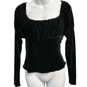 Vintage Samt Renaissance Top Damen Medium schwarz romantisch viktorianisch Mittelalter - Bild 1 von 12