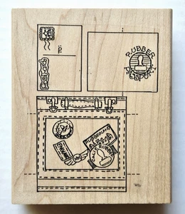 Limited Edition PASSPORT BOOK Journal Template Postcard Postage HTF Rubber Stamp - Picture 1 of 3