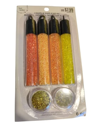 NUEVO Crear y Hornear Joyas Incluye 4 Tubos Cristales y 2 Mezcladores - Rosa Púrpura Foto 1 de 2