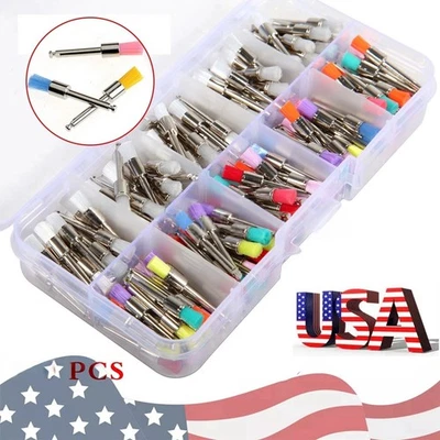 200* Dental Nylon Polishing Flat Latch Polisher Prophy Brush Disposable mixed US - Image 1 of 4