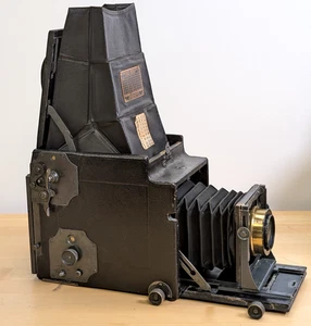 Graflex R.B. Auto Curtain Aperture 3x4 Camera w/ Brass Lens and Case - EXC Cond. - Picture 1 of 18