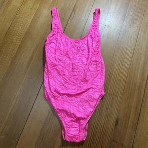 Costume da bagno vintage anni 80 rosa con volant pezzo unico mai indossato da Viewpoint - Foto 1 di 8