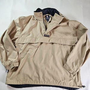 Chaps Ralph Lauren Men’s XL Khaki Fleece-Lined Anorak Pullover Jacket Half-Zip - Picture 1 of 9