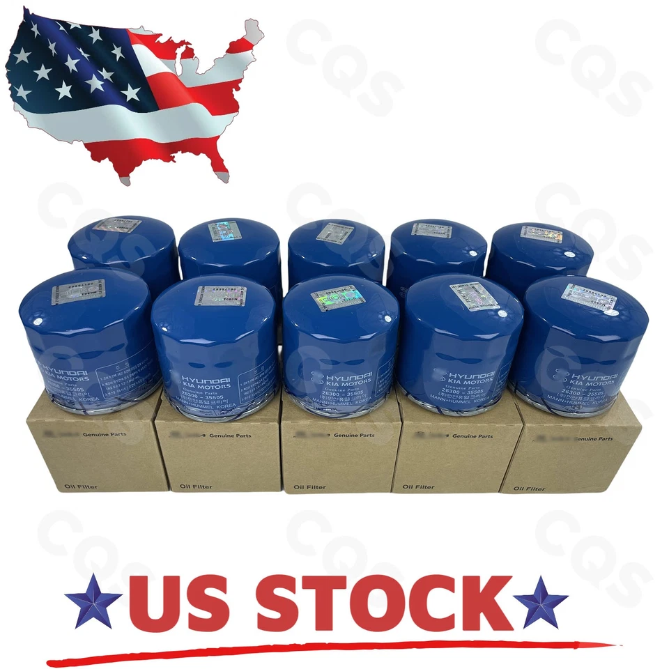 NEW 10PCS GENUINE Engine Oil Filters  for Genesis Hyundai Kia 26300-35505 Foto 1 de 4