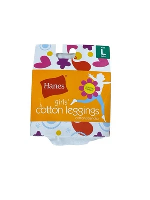 Hanes Girs Cotton Leggings White Size Large (10/12) - Image 1 of 3