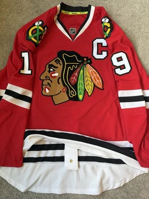Chicago Blackhawks Toews Authentic Reebok Home NHL Hockey Jersey 52 Red - Image 1 of 3
