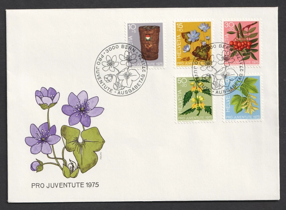 1975 Switzerland Pro Juventute. Flowers FDC. Bern First Day Cover - Image 1 of 1