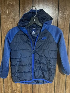 Nike Hordes Puffer Jacket Kids Youth Blue Black Small - Picture 1 of 7