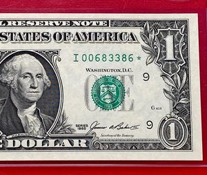1985 STAR NOTE $1 DOLLAR BILL ( MINNEAPOLIS I ) UNCIRCULATED - Picture 1 of 3