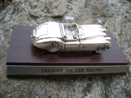 MODELLINO AUTO JAGUAR XK 120 RACING  (1948 )SILVER PLATE  BY BREBBIA NUOVA - Immagine 1 di 1