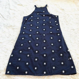 Ann Taylor Womens Dress Size 8 Blue Halter Rockabilly Pinup Boho Coastal 15350 - Picture 1 of 7