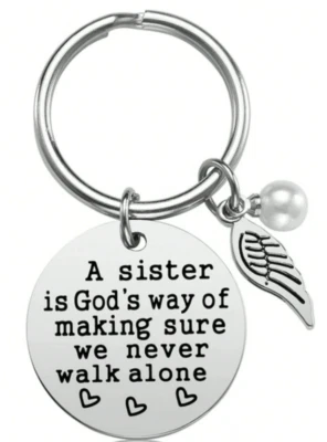 1pc Stainless Steel Keychain – Engraved Inspirational Pendant Gift for Her-NEW - Image 1 of 4