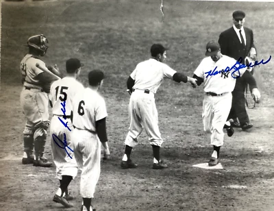 1956 World Series NY Yankees Joe Collins & Hank Bauer Signed B/W Photo JSACOA - Image 1 of 4