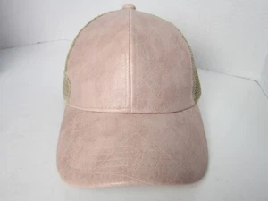 C&C Pink Faux Leather Mesh Back Adjustable Cap - Picture 1 of 9
