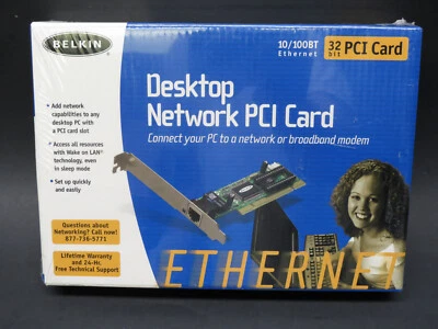 Belkin Desktop Network PCI Card 32 Bit 10/100BT Ethernet NEW  - Image 1 of 3