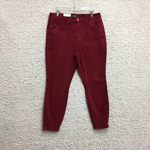 NEW Judy Blue Jeans 14W Womens Plus Red Scarlett High Rise Garment Dyed Skinny - Picture 1 of 14