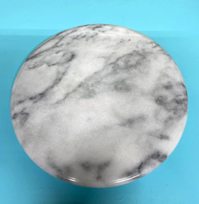 Marble Lazy Susan Turntable White Grey 12” Pre-owned - Image 1 of 4