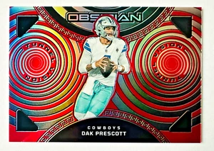 2023 Panini Obsidian Dak Prescott ROSSO Flood Card #15 Tunnel Vision SP Cowboys! - Foto 1 di 3