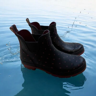 Botas Cortas Joules Right As Rain Wellibob Botas de Agua Azul Púrpura Lunares Talla 10 M Foto 1 de 4
