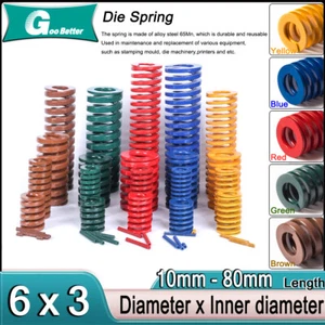 Heavy Load Duty Compression Die Spring ISO - 6mm Diameter & Up To 100mm Long - Photo 1/20