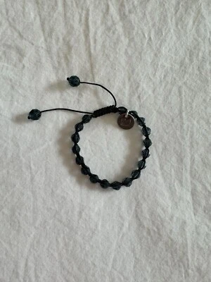 Swarovski Adjustable Clear Dark Gray Bead Crystal Macrame Bracelet - Image 1 of 2