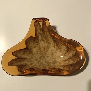 Vintage Princess House Murano Kunst Glas mundgeblasen Infused Gold schwere Schale Schale - Bild 1 von 12