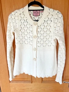 Beautiful JUICY COUTURE wool cream designer cardigan / jacket size M - Picture 1 of 7