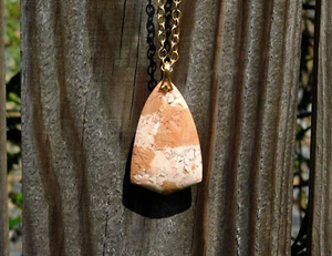Natural Jasper Pendant Amulet Necklace with Druzy Quartz for Energy Healing Gift - Picture 1 of 6