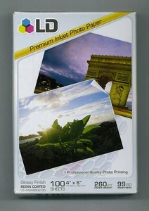 LD Premium Inkjet Photo Paper, 4" x 6" Glossy Finish Resin Coated, LD PRODUCTS - Picture 1 of 3