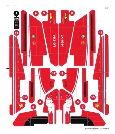 LEGO 9394 - Technic: Model: Airport - Jet Plane - STICKER SHEET  - Image 1 of 1