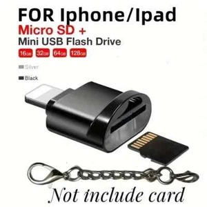 IPhone 14 13 12 11 IPad OTG to micro SD TF Card Reader adapter lightning memory - Picture 1 of 5