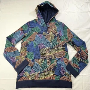 Lands End Pullover Youth XL 14/16 Blue Long Sleeve Cotton Blend Unisex Palms - Picture 1 of 13