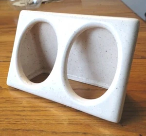 Vintage Ceramic Cream Speckled Double Oval Picture Frame Free Standing - HN - Picture 1 of 6