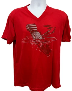 Tultex Graphic Herren T-Shirt rot Größe Large Steamboat rot V-Ausschnitt - Bild 1 von 6
