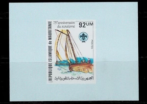 1982 MAURITANIA IMPERFORATE PROOFS DELUXE SHEET SCOUTS SHIPS SCT.498 MI.747 - Picture 1 of 1