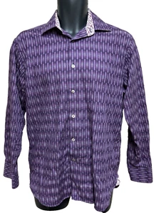 Camisa Visconti Negra Para Hombre Talla Pequeña Púrpura Funky Años 70 Tema Informal Abotonada - Imagen 1 de 14