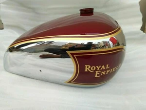 Fit For Royal Enfield J&G MODELS 1946 Maroon Painted & Chrome Steel Petrol Tank - Picture 1 of 12